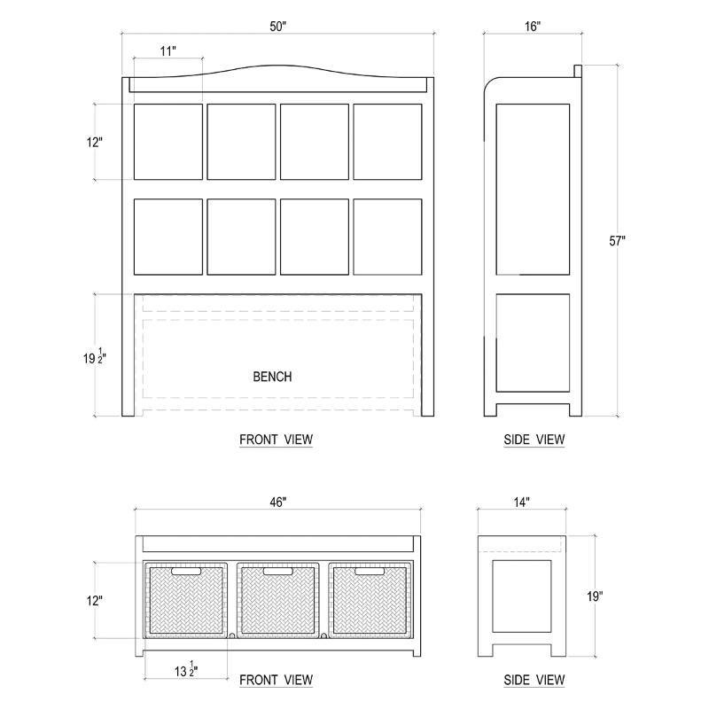 Hancock Storage Cabinet w/ Trundle Bench 25160 書櫃 圖4