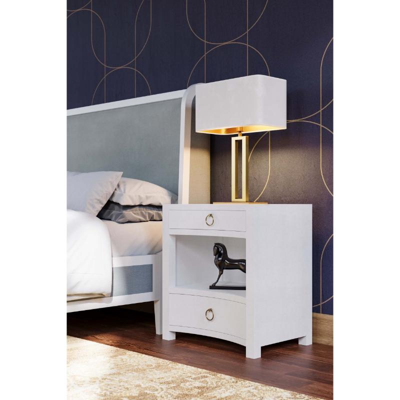 Mornington Open Shelf Linen Wrapped Bedside Table 76642 床頭櫃 圖2
