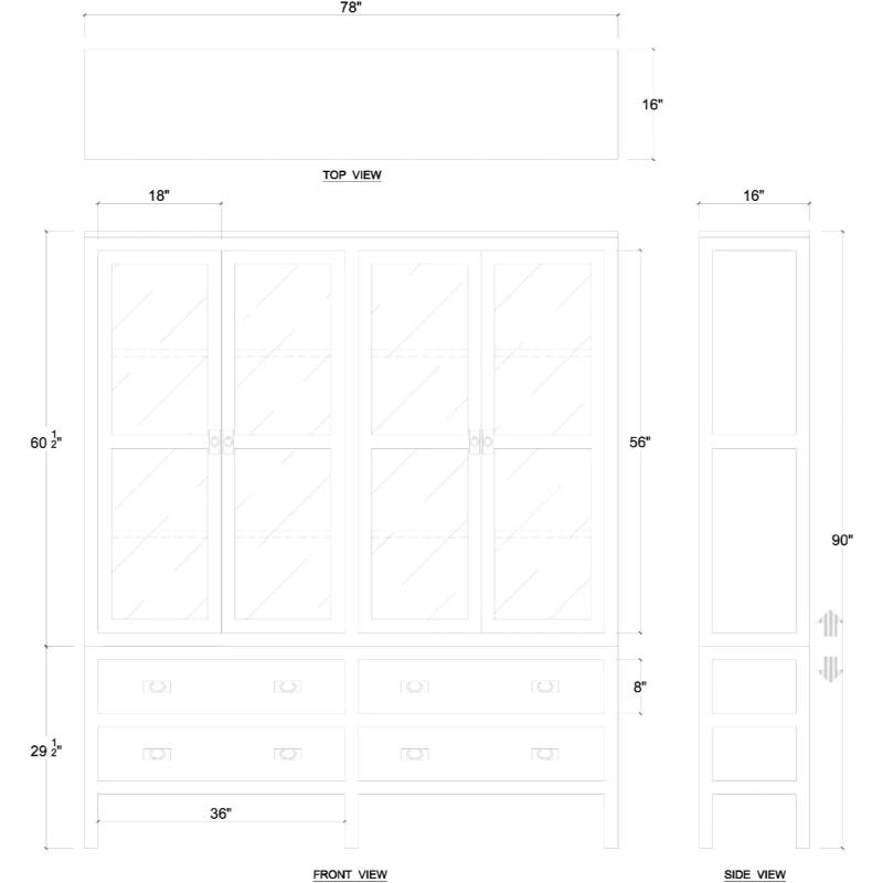 Kagu 4 Door Cabinet 27859 展示櫃 圖5