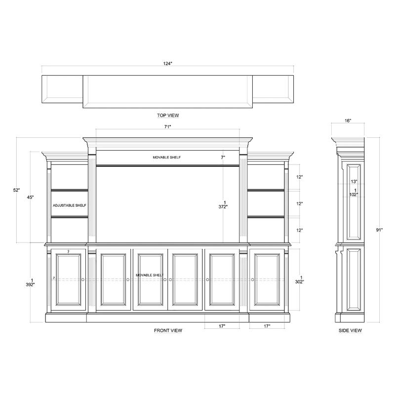 French Hens Media Cabinet 27016 電視櫃 電視牆 圖6