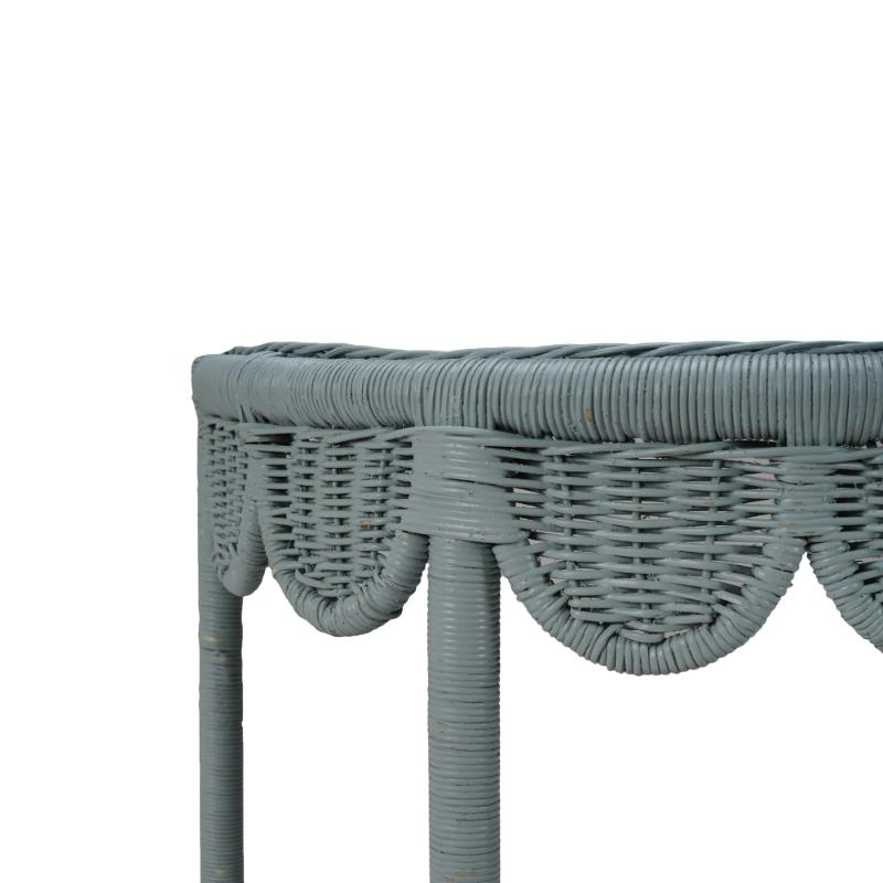 Scalloped Half Round Rattan Side Table 28521 茶几 圖4