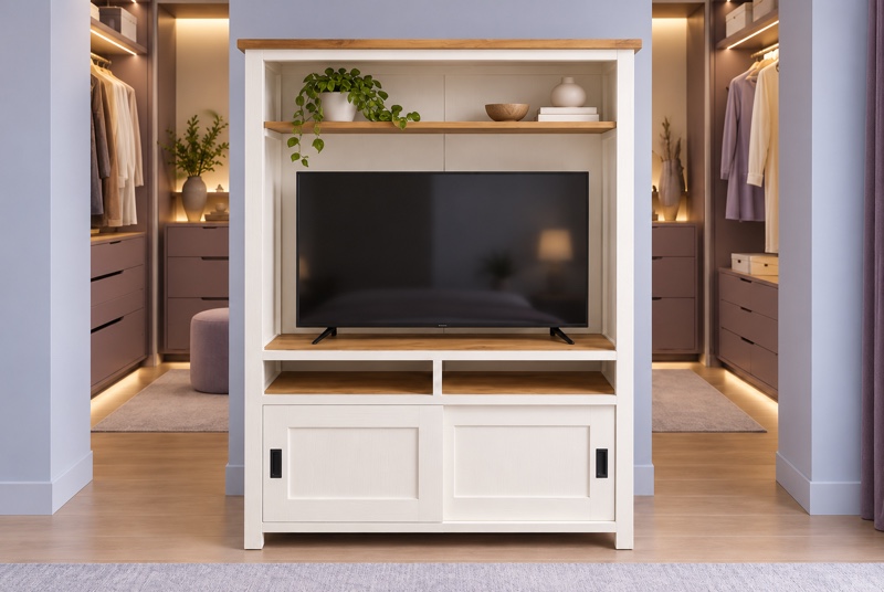 Living White 高櫃型電視櫃